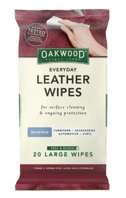 OAKWOOD EVERYDAY LEATHER WIPES 20PK